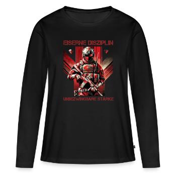 Discipline et invincible - T-shirt manches longues Premium bio Femme - noir - Devant - Julia (174cm)