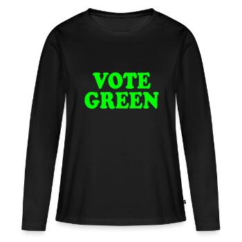 Vote green - T-shirt manches longues Premium bio Femme - noir - Devant - Julia (174cm)