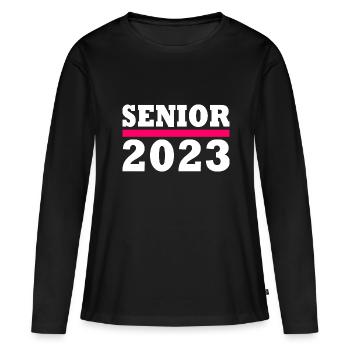 Senior 2023 - Frauen Premium Bio Langarmshirt - Schwarz - Vorne - Julia (174cm)
