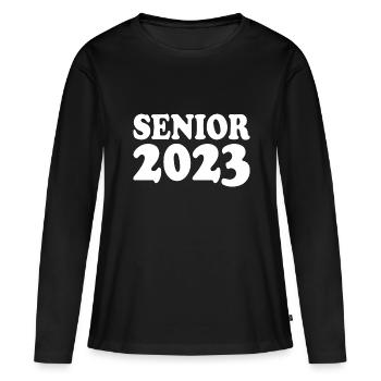 Senior 2023 - T-shirt manches longues Premium bio Femme - noir - Devant - Julia (174cm)