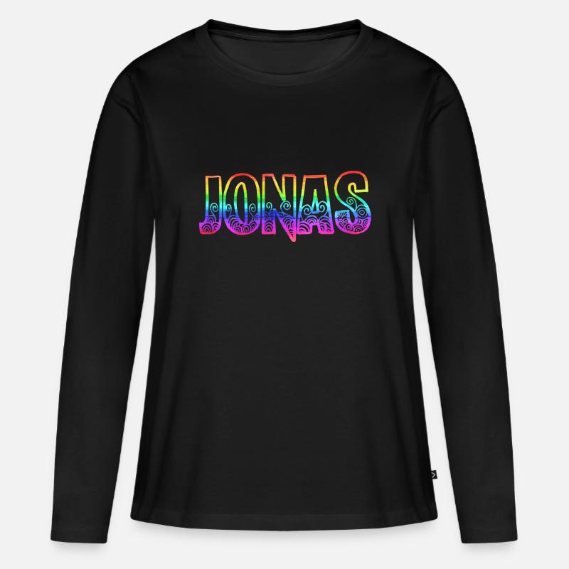 jonas rs regenbogen - Frauen Premium Bio Langarmshirt - Schwarz