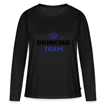Équipe de consommation d’alcool - T-shirt manches longues Premium bio Femme - noir - Devant - Julia (174cm)