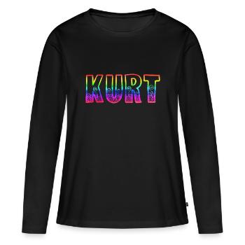 kurt rs arc-en-ciel - T-shirt manches longues Premium bio Femme - noir - Devant - Julia (174cm)