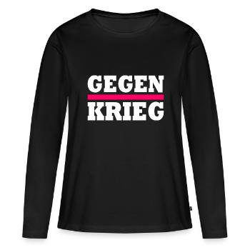 Gegen krieg - Frauen Premium Bio Langarmshirt - Schwarz - Vorne - Julia (174cm)