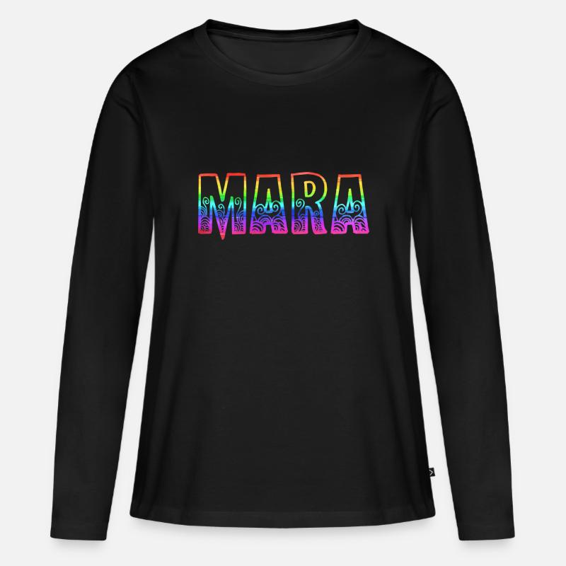 mara rs regenbogen - Frauen Premium Bio Langarmshirt - Schwarz