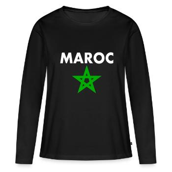 Maroc - T-shirt manches longues Premium bio Femme - noir - Devant - Julia (174cm)
