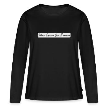 esspresso - T-shirt manches longues Premium bio Femme - noir - Devant - Julia (174cm)