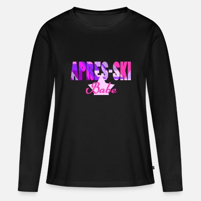 Apres Ski Babe - Frauen Premium Bio Langarmshirt - Schwarz