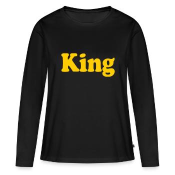 King - Women's Premium Organic Long Sleeve Shirt - black - Front - Julia (174cm)