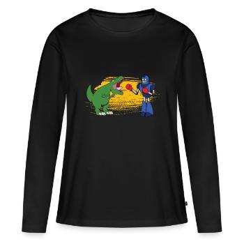Roboter - Frauen Premium Bio Langarmshirt - Schwarz - Vorne - Julia (174cm)