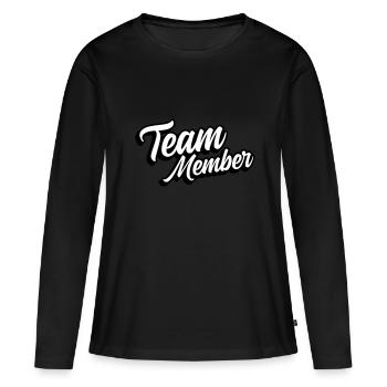 Membres de l’équipe - T-shirt manches longues Premium bio Femme - noir - Devant - Julia (174cm)