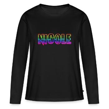 nicole rs arc-en-ciel - T-shirt manches longues Premium bio Femme - noir - Devant - Julia (174cm)