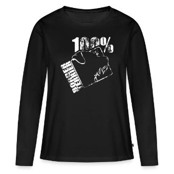 100 TERRIER FRONTIÈRE - T-shirt manches longues Premium bio Femme - noir - Devant - Julia (174cm)