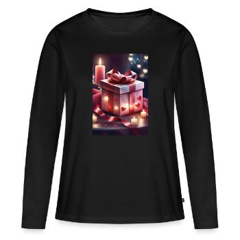 Beautiful present - Women's Premium Organic Long Sleeve Shirt - black - Front - Julia (174cm)