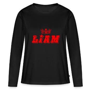 Liam - T-shirt manches longues Premium bio Femme - noir - Devant - Julia (174cm)