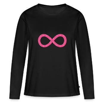 paillettes de l'infini - T-shirt manches longues Premium bio Femme - noir - Devant - Julia (174cm)