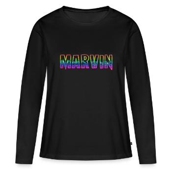 marvin rs regenbogen - Frauen Premium Bio Langarmshirt - Schwarz - Vorne - Julia (174cm)