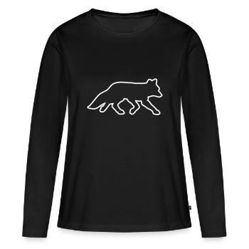 fuchs silhouette - T-shirt manches longues Premium bio Femme - noir - Devant - Julia (174cm)
