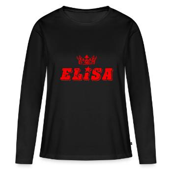 TEST ELISA - T-shirt manches longues Premium bio Femme - noir - Devant - Julia (174cm)