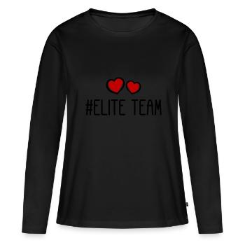 Amour du cœur de l’équipe d’élite - T-shirt manches longues Premium bio Femme - noir - Devant - Julia (174cm)