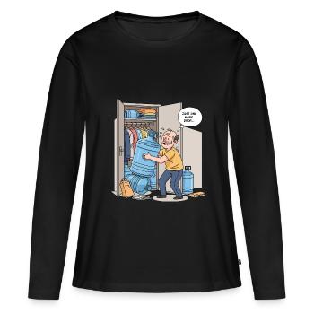 Juste une goutte d’eau... - T-shirt manches longues Premium bio Femme - noir - Devant - Julia (174cm)