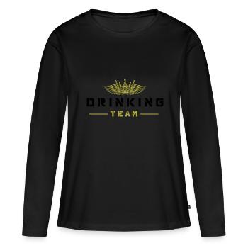 Équipe de consommation d’alcool - T-shirt manches longues Premium bio Femme - noir - Devant - Julia (174cm)