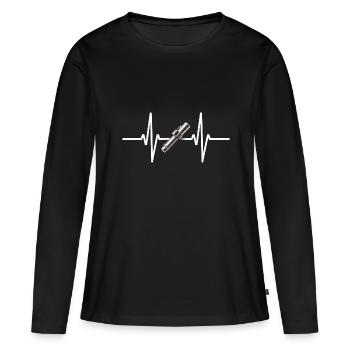 Tin Whistle - Women's Premium Organic Long Sleeve Shirt - black - Front - Julia (174cm)