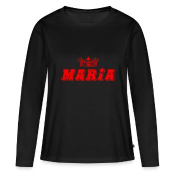 Maria - T-shirt manches longues Premium bio Femme - noir - Devant - Julia (174cm)