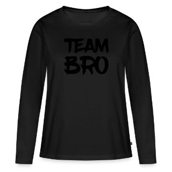 Team Bro - T-shirt manches longues Premium bio Femme - noir - Devant - Julia (174cm)