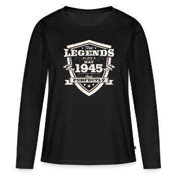 Vintage May 1945 Vintage 1945 Birthday 1945 - Women's Premium Organic Long Sleeve Shirt - black - Front - Julia (174cm)