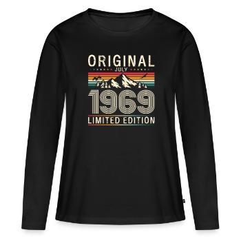 Original 1969 Millésime 1969 Anniversaire 1969 - T-shirt manches longues Premium bio Femme - noir - Devant - Julia (174cm)