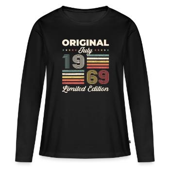 Original 1969 Millésime 1969 Anniversaire 1969 - T-shirt manches longues Premium bio Femme - noir - Devant - Julia (174cm)