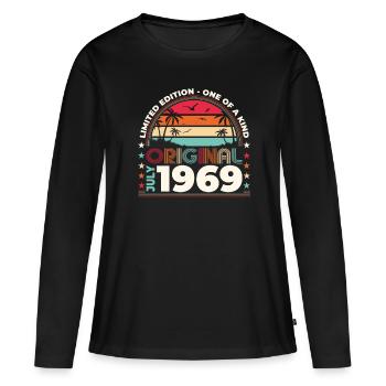Original 1969 Jahrgang 1969 Geburtstag 1969 - Frauen Premium Bio Langarmshirt - Schwarz - Vorne - Julia (174cm)