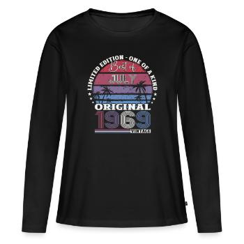 Original 1969 Jahrgang 1969 Geburtstag 1969 - Frauen Premium Bio Langarmshirt - Schwarz - Vorne - Julia (174cm)