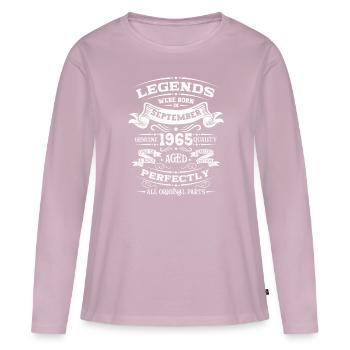 59th Birthday Legend September 1965 Born 65 - Women's Premium Organic Long Sleeve Shirt - dusky pink - Front - Julia (174cm)