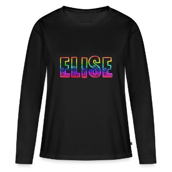 elise rs arc-en-ciel - T-shirt manches longues Premium bio Femme - noir - Devant - Julia (174cm)