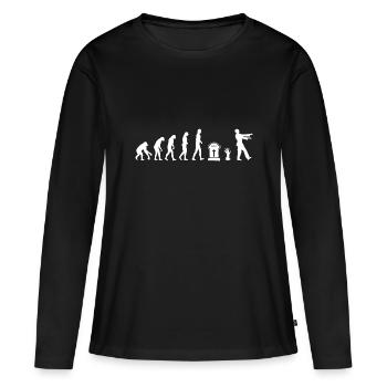 Évolution des zombies - Zombies - T-shirt manches longues Premium bio Femme - noir - Devant - Julia (174cm)