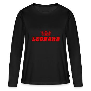 Leonard - T-shirt manches longues Premium bio Femme - noir - Devant - Julia (174cm)