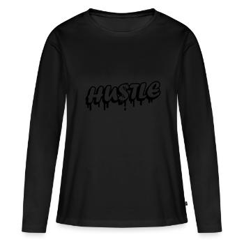 Hustle Quote - Frauen Premium Bio Langarmshirt - Schwarz - Vorne - Julia (174cm)