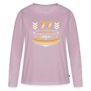 77. Geburtstag - Frauen Premium Bio Langarmshirt - Altrosa - Vorne - Julia (174cm)