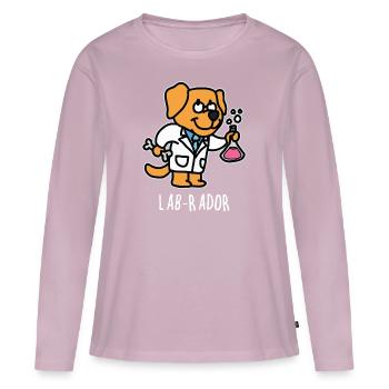 Lab-rador - Frauen Premium Bio Langarmshirt - Altrosa - Vorne - Julia (174cm)