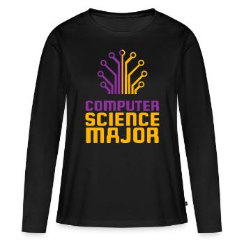 Computer - Frauen Premium Bio Langarmshirt - Schwarz - Vorne - Julia (174cm)