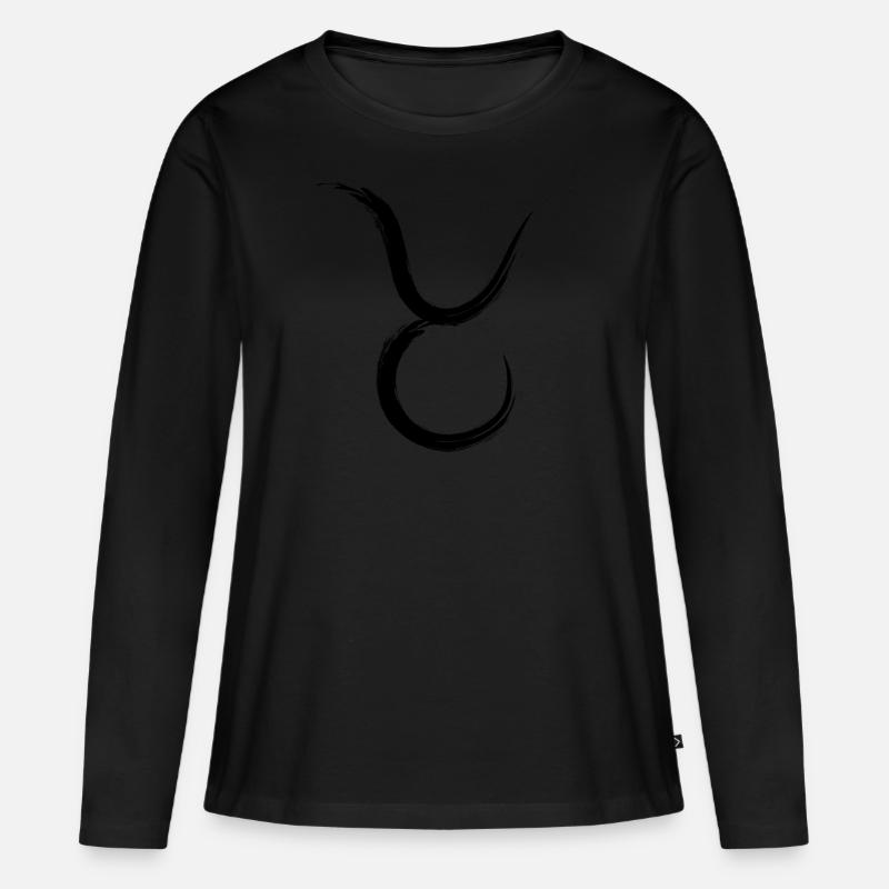 Stier - Frauen Premium Bio Langarmshirt - Schwarz