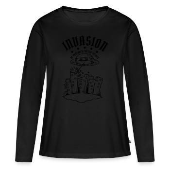 Alien invasion - Women's Premium Organic Long Sleeve Shirt - black - Front - Julia (174cm)