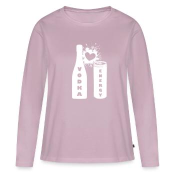 Vodka Energy - T-shirt manches longues Premium bio Femme - rose poudré - Devant - Julia (174cm)