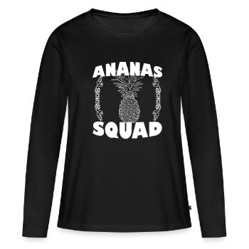 Ananas Squad T-Shirt - T-shirt manches longues Premium bio Femme - noir - Devant - Julia (174cm)