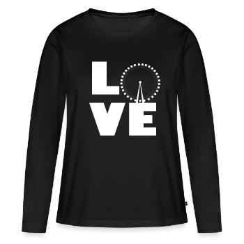 Grande roue parc d’attractions Amour Carrousse - T-shirt manches longues Premium bio Femme - noir - Devant - Julia (174cm)
