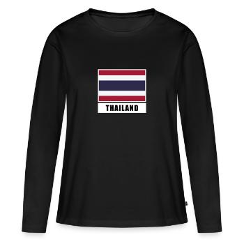 Thaïlande - T-shirt manches longues Premium bio Femme - noir - Devant - Julia (174cm)