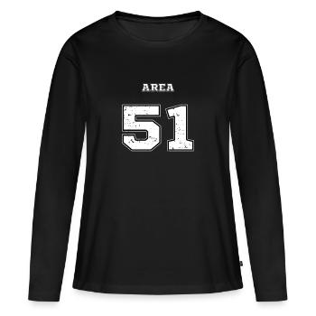 AREA 51 Alien Saucer UFO Alien - Women's Premium Organic Long Sleeve Shirt - black - Front - Julia (174cm)