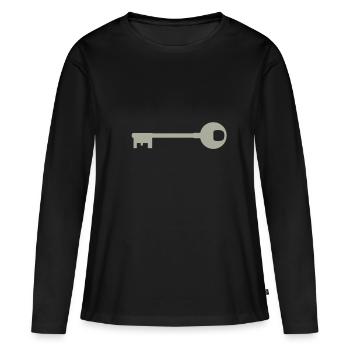 clé - T-shirt manches longues Premium bio Femme - noir - Devant - Julia (174cm)
